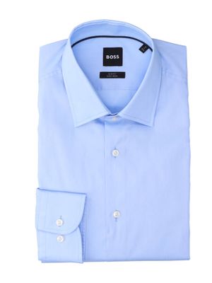 Lichtblauw katoenen hemd (slim fit) met lange mouwen Hugo Boss