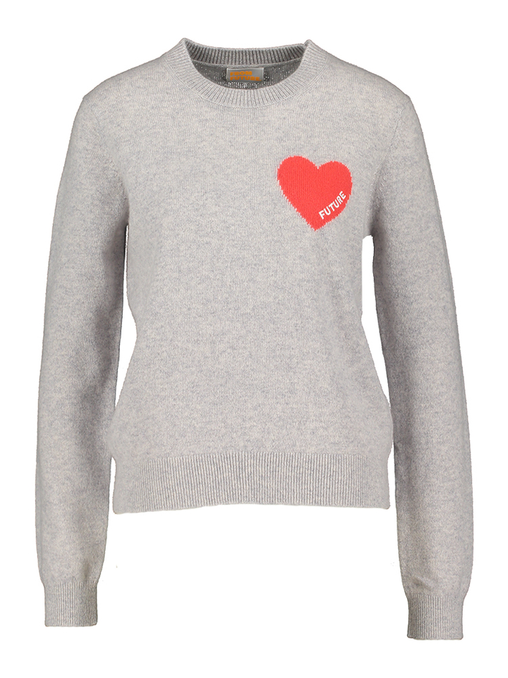 Grijze cachemire trui met hart From Future 