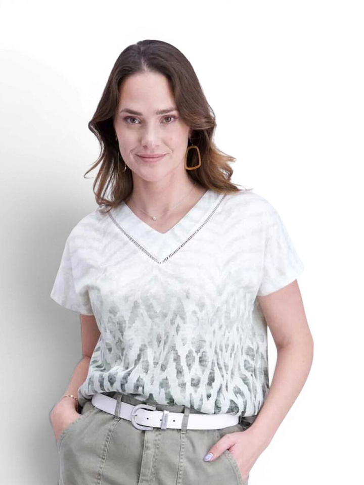 Groene t-shirt met print Signe Nature