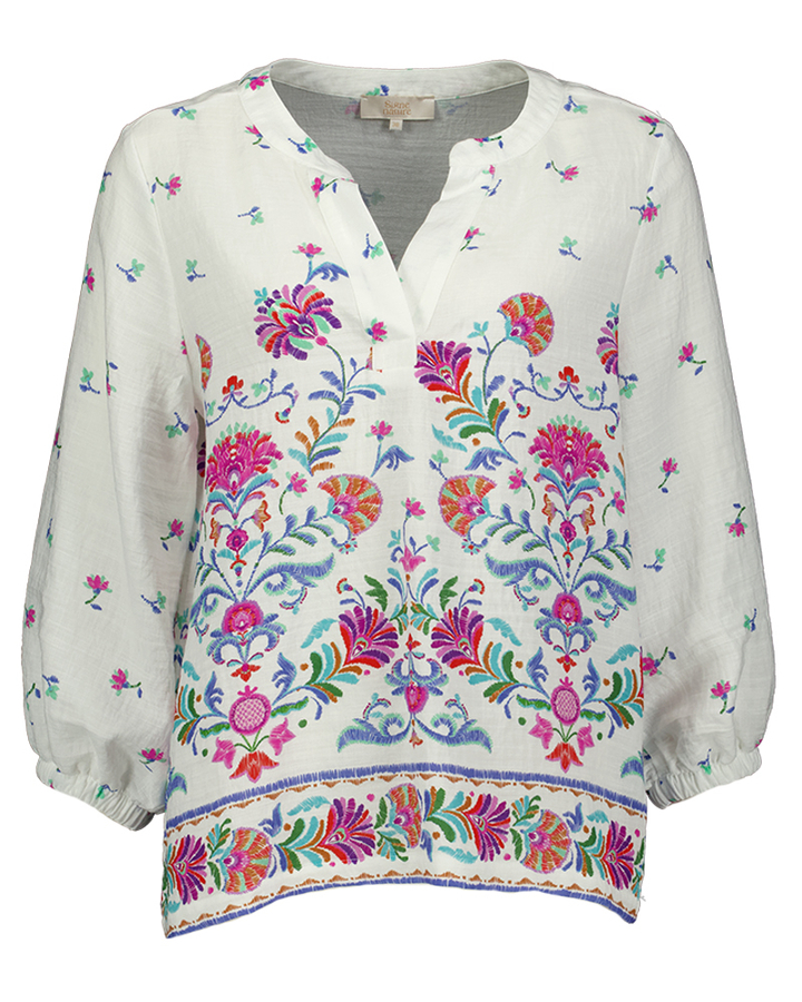 Witte bloes met bloemenprint Signe Nature