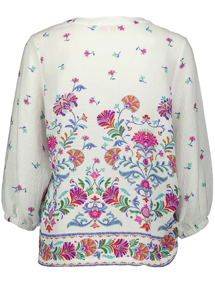 Witte bloes met bloemenprint Signe Nature