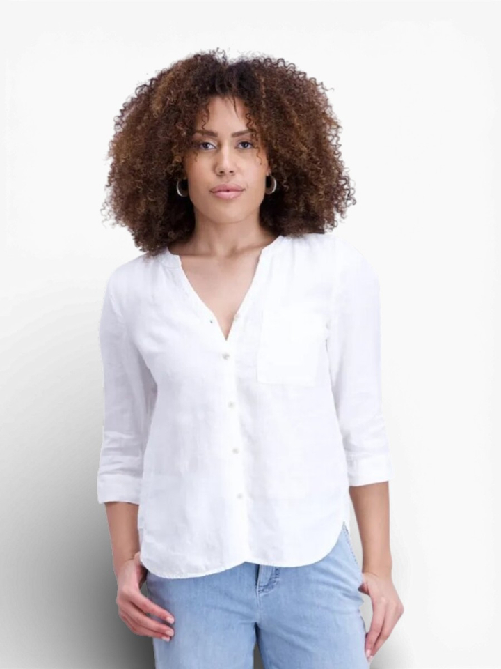 Witte linnen bloes Signe Nature