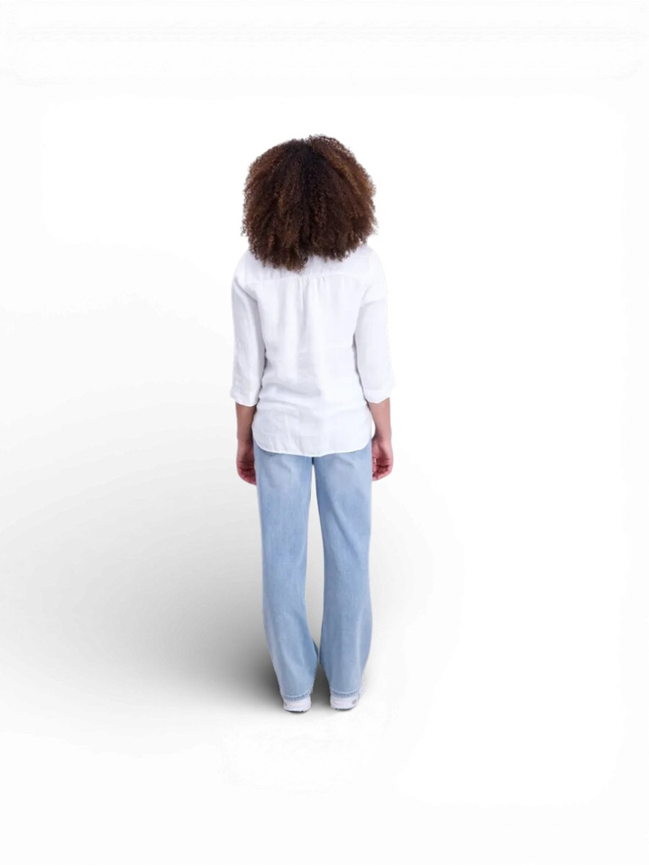 Witte linnen bloes Signe Nature