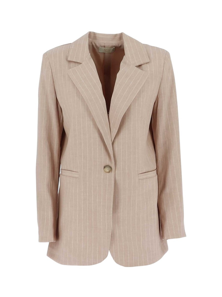Roze blazer krijtstreep Signe Nature