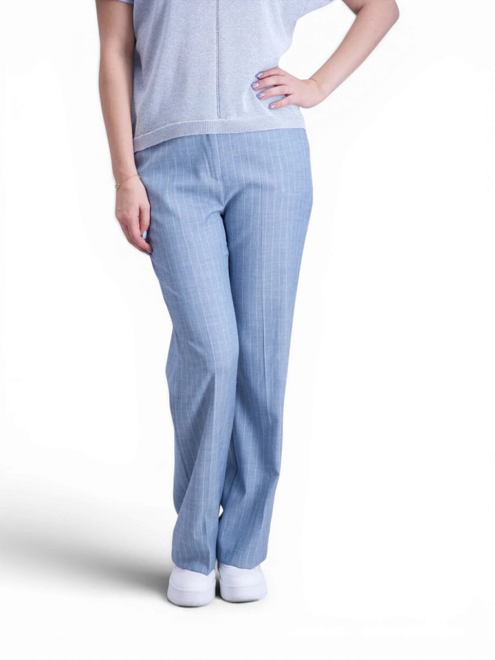 Blauwe krijtstreep broek Signe Nature