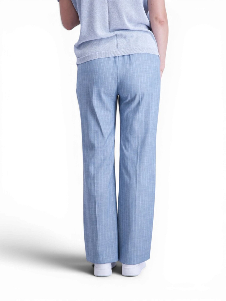 Blauwe krijtstreep broek Signe Nature