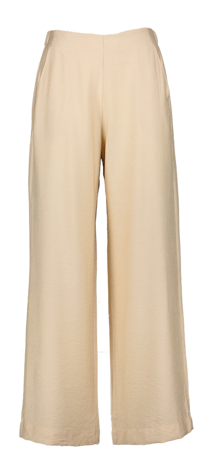 Beige soepelvallende broek met elastiek Signe Nature