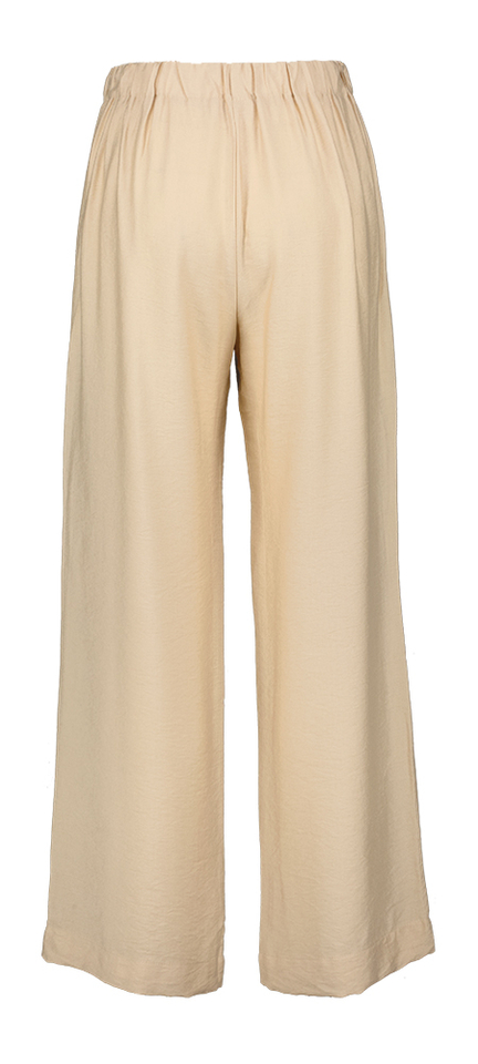 Beige soepelvallende broek met elastiek Signe Nature