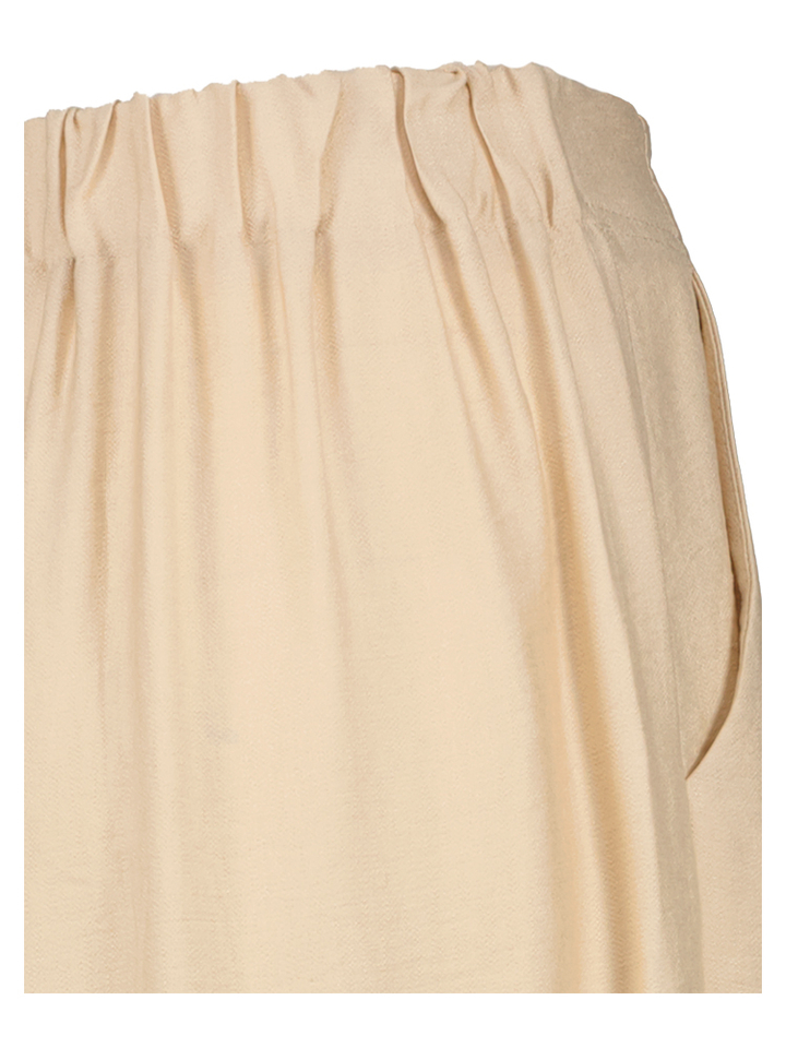Beige soepelvallende broek met elastiek Signe Nature