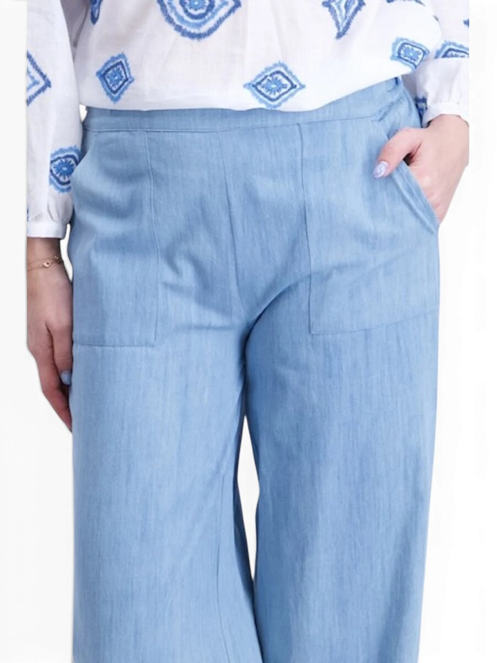 Lichtblauwe geklede broek Signe Nature 