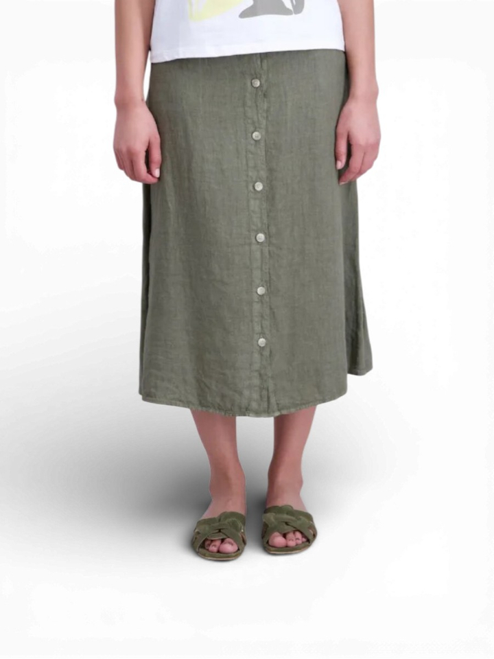 Kaki groene halflange rok Signe Nature