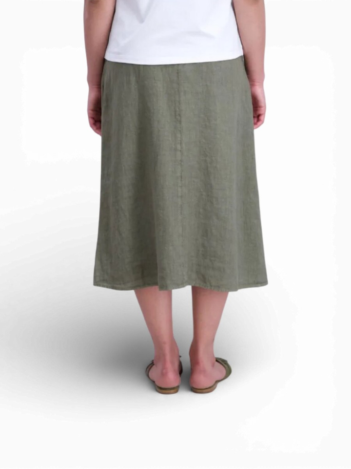 Kaki groene halflange rok Signe Nature