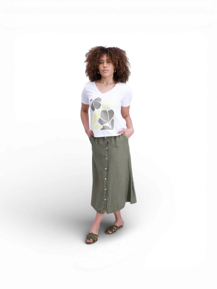 Kaki groene halflange rok Signe Nature