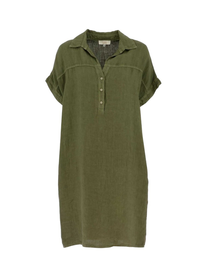Kaki groene linnen jurk Signe Nature 