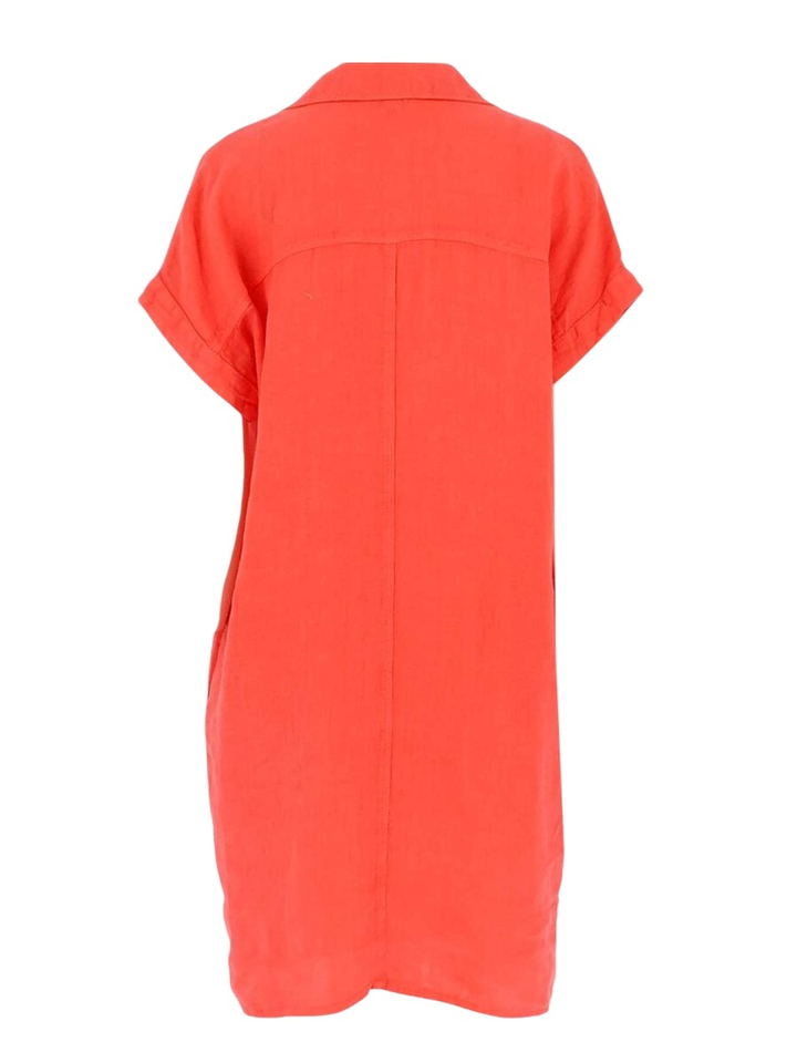 Koraal kleurige linnen jurk Signe Nature