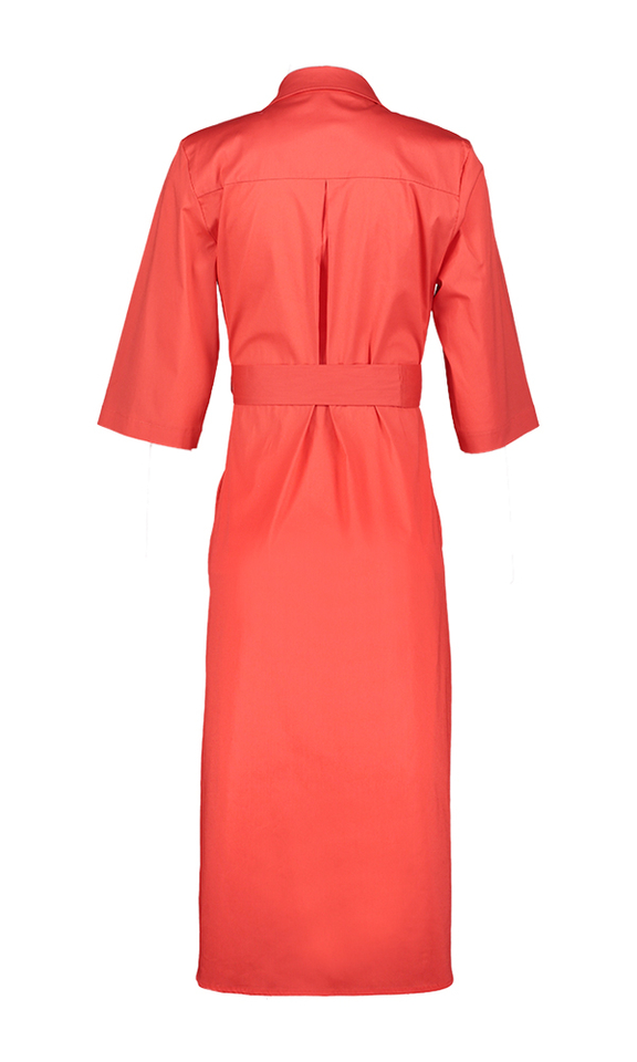 Koraal kleurige katoenen maxi-jurk Signe Nature