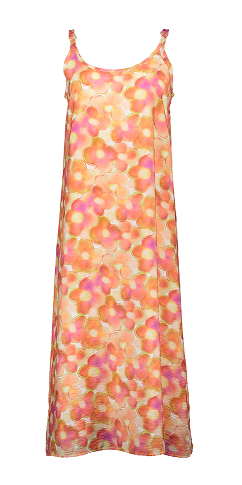 Mouwloze midi jurk in bloemenprint Signe Nature