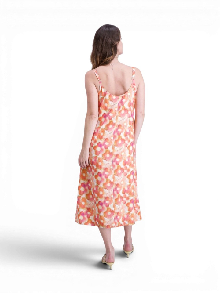 Mouwloze midi jurk in bloemenprint Signe Nature