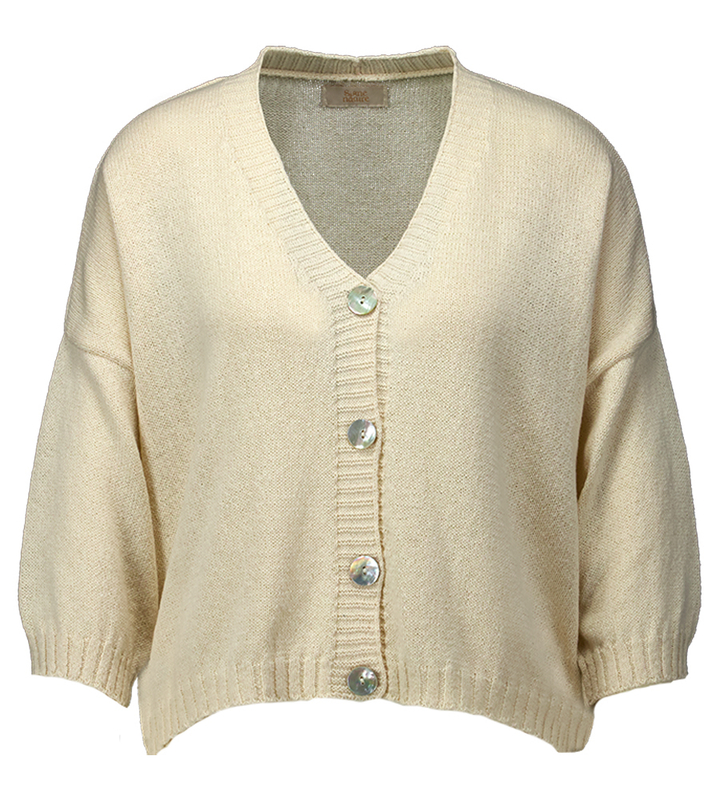 Ecru gilet met knopen Signe Nature