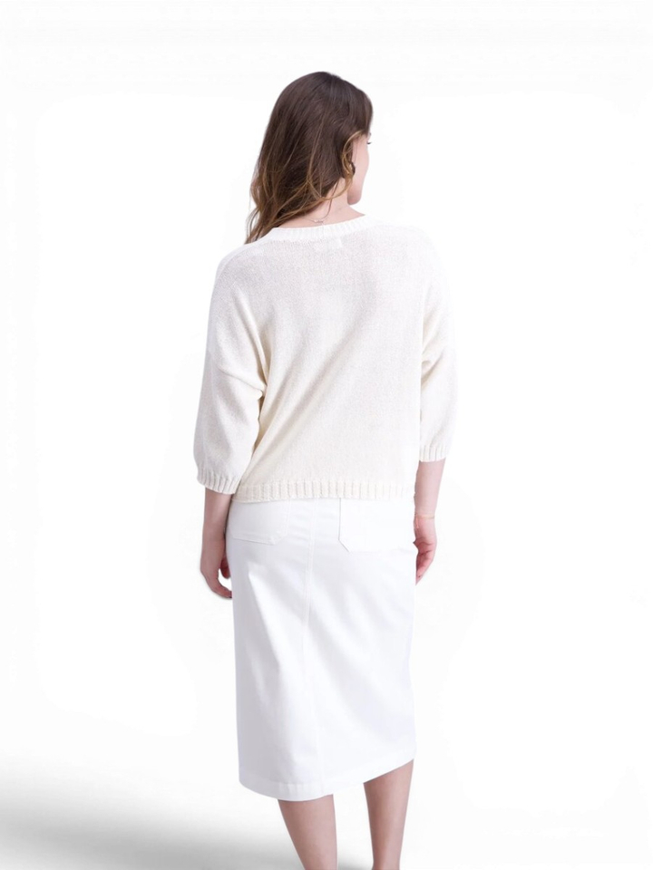 Ecru gilet met knopen Signe Nature