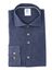 Donkerblauw linnen hemd (regular fit) met lange mouwen R2