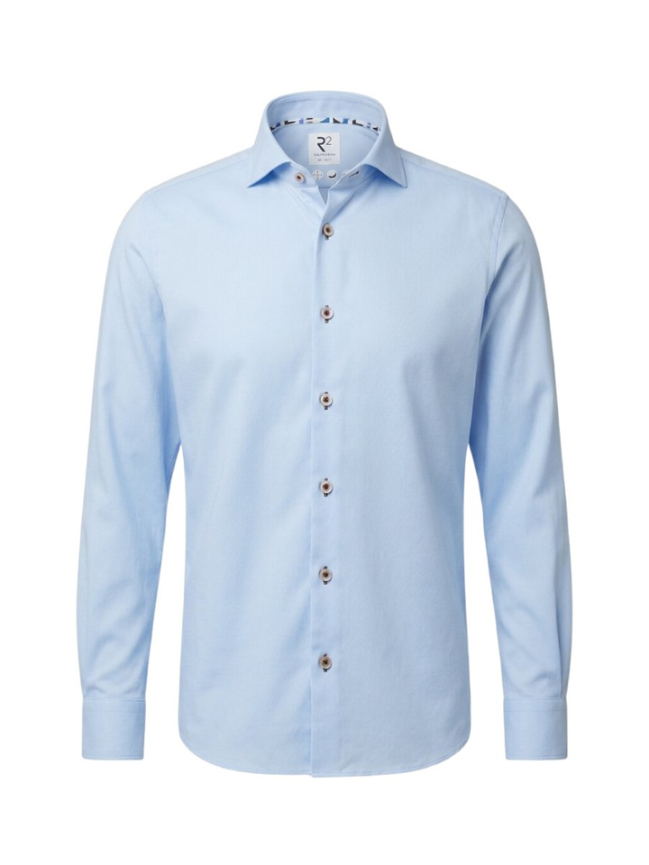 Light blue katoenen hemd (regular fit) met lange mouwen R2