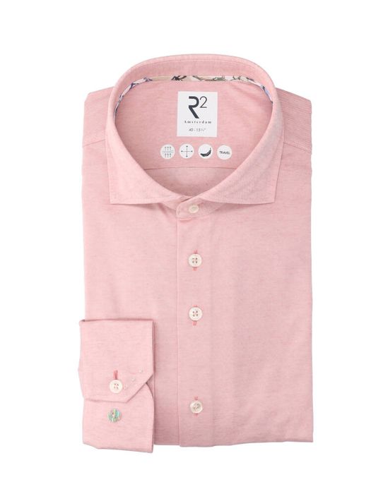 Coral katoenen hemd (regular fit) met lange mouwen R2