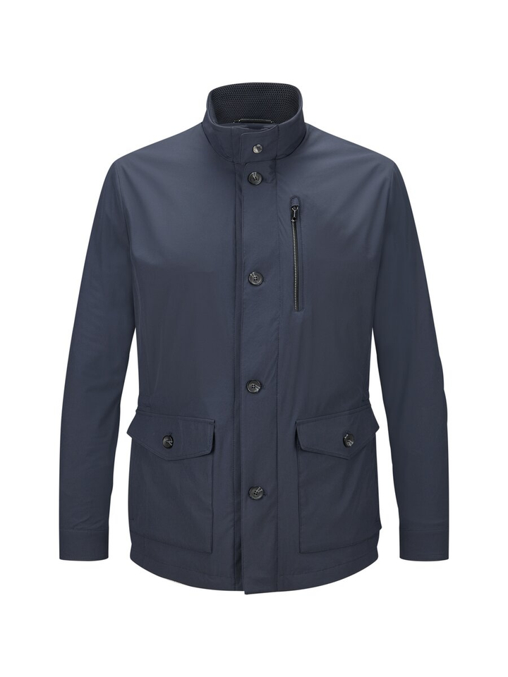 Blauwe jas rechtopstaande kraag Harlow Milestone