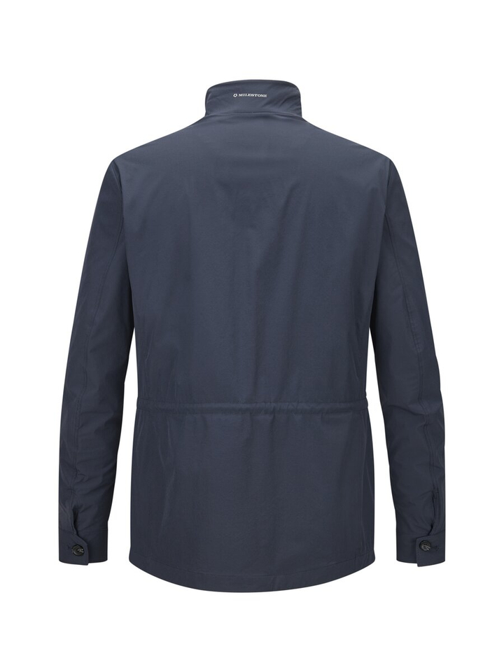 Blauwe jas rechtopstaande kraag Harlow Milestone