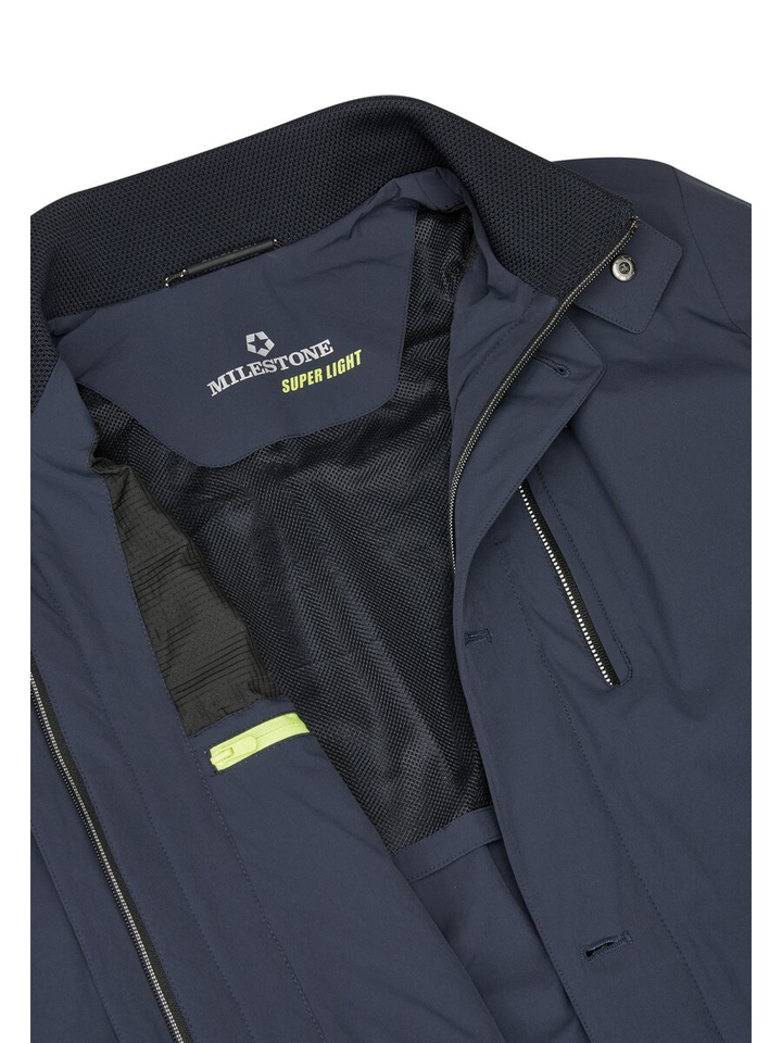 Blauwe jas rechtopstaande kraag Harlow Milestone