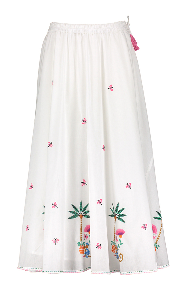 Witte rok met borduur detail Vanilla Nimo With Love