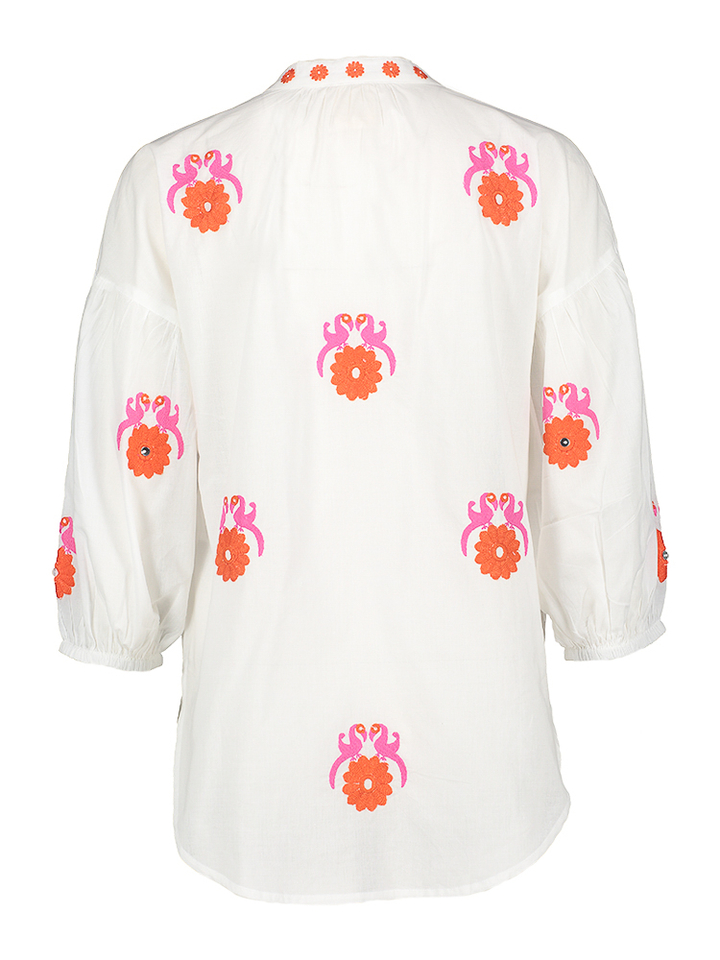 Witte blouse met print Sassafras Nimo With Love