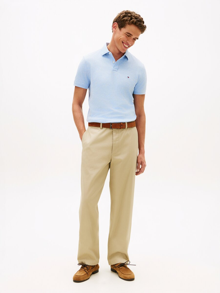 Lichtblauwe polo met korte mouwen Tommy Hilfiger