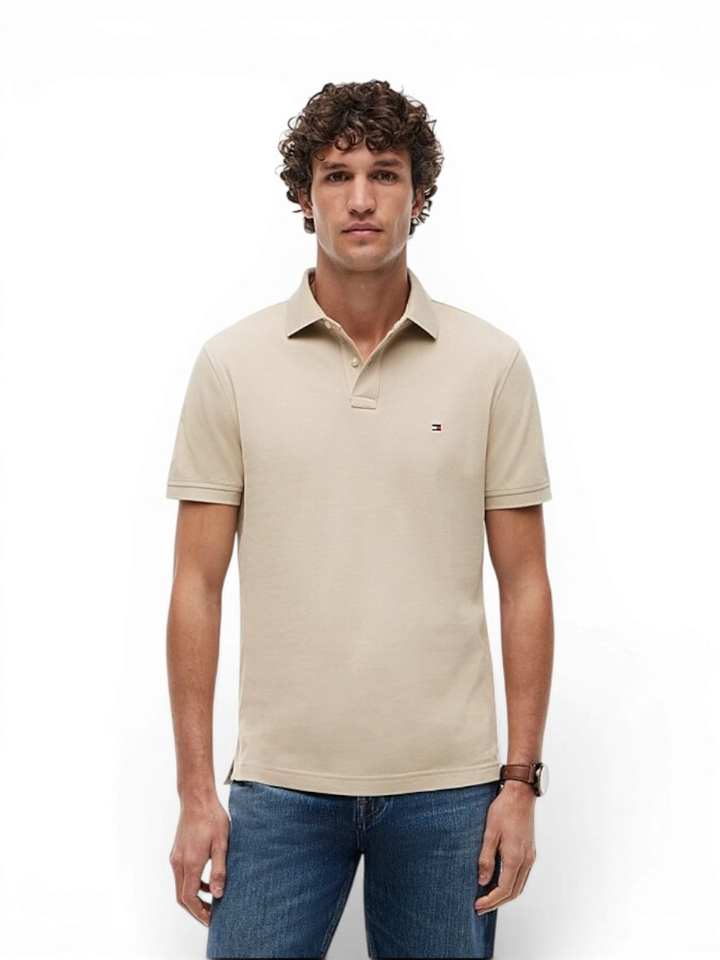 Beige polo met korte mouwen Tommy Hilfiger