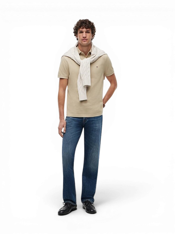 Beige polo met korte mouwen Tommy Hilfiger