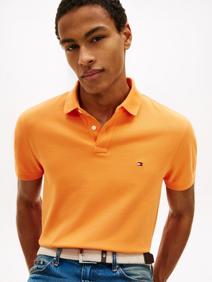 Oranje polo met korte mouwen Tommy Hilfiger