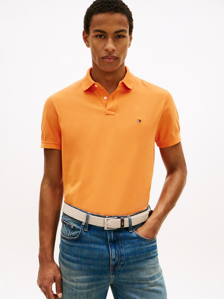 Oranje polo met korte mouwen Tommy Hilfiger