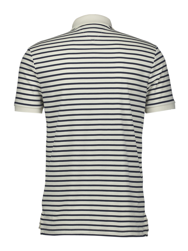 Creme kleurige polo met blauwe strepen Tommy Hilfiger 