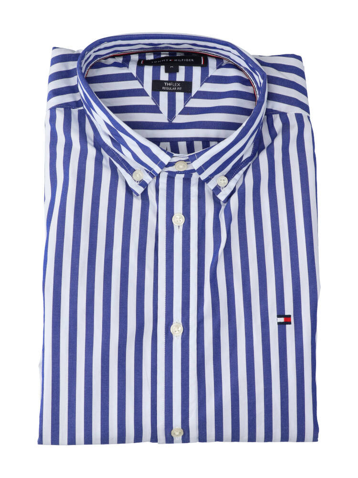 Wit katoenen hemd (regular fit) met strepen en lange mouwen Tommy Hilfiger