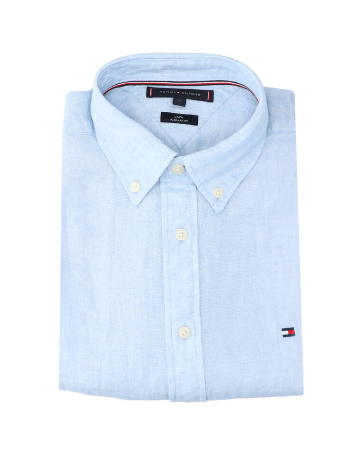 Breezy blue linnen hemd (regular fit) met lange mouwen Tommy Hilfiger