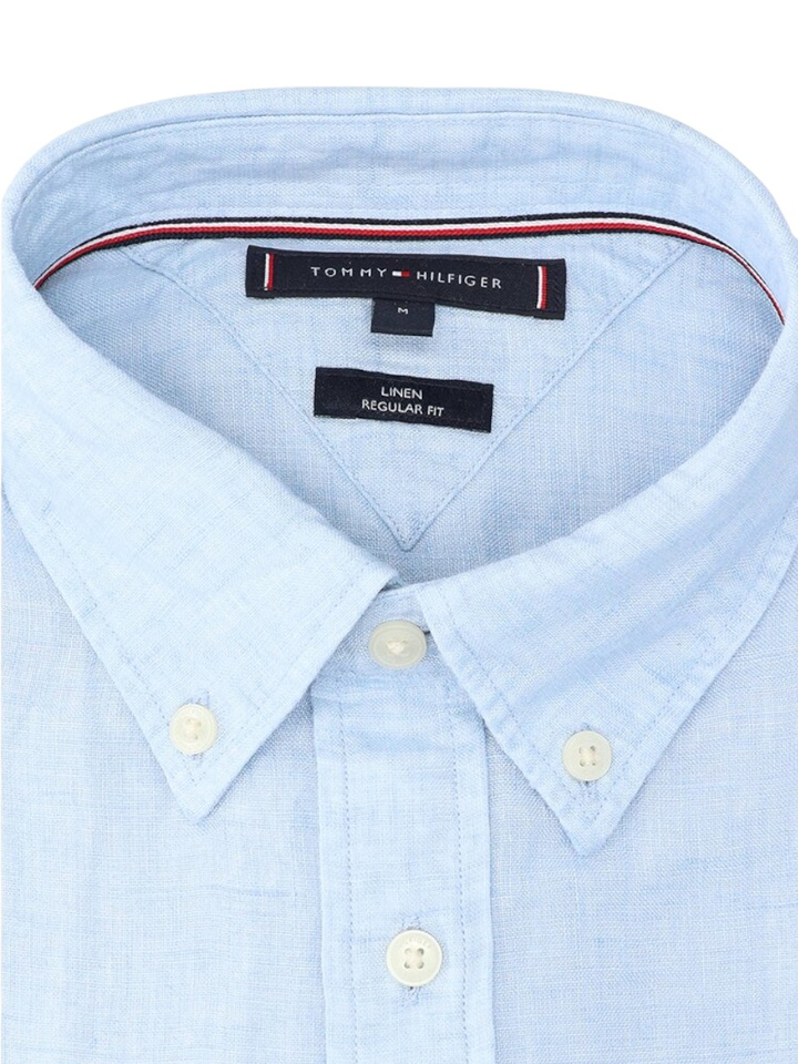 Breezy blue linnen hemd (regular fit) met lange mouwen Tommy Hilfiger 