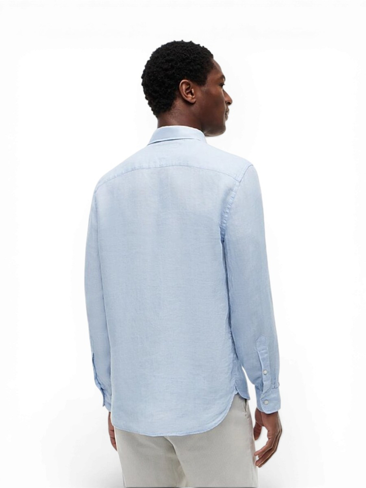 Breezy blue linnen hemd (regular fit) met lange mouwen Tommy Hilfiger 