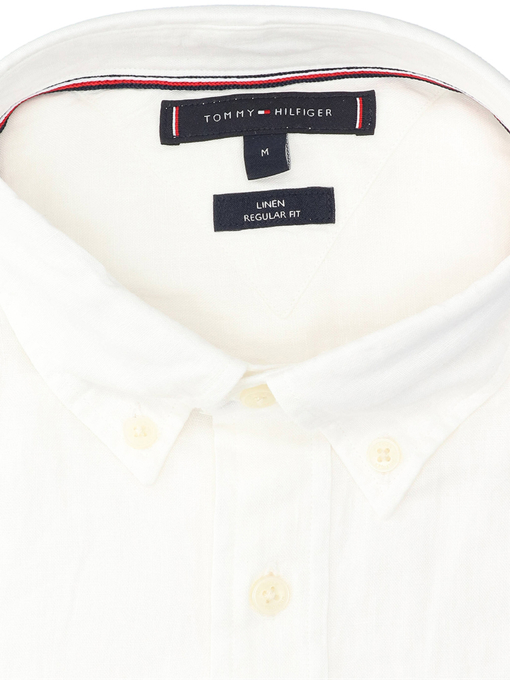 Wit linnen hemd (regular fit) met lange mouwen Tommy Hilfiger 