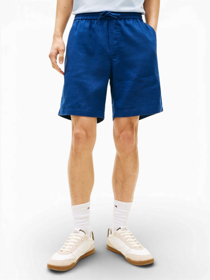 Blauwe linnen short Tommy Hilfiger