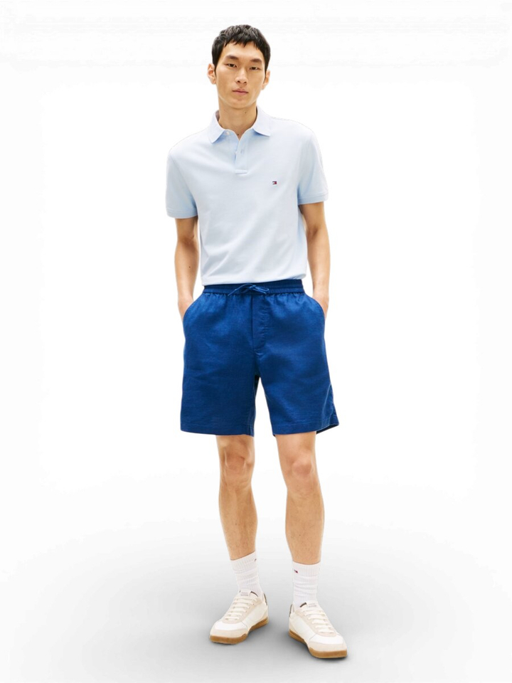 Blauwe linnen short Tommy Hilfiger