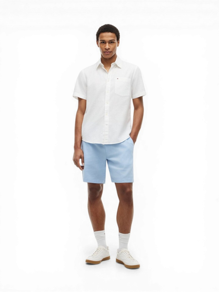 Licht blauwe linnen short Tommy Hilfiger 