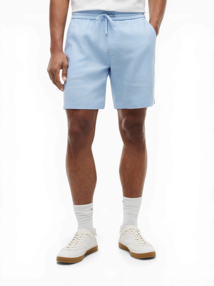 Licht blauwe linnen short Tommy Hilfiger 