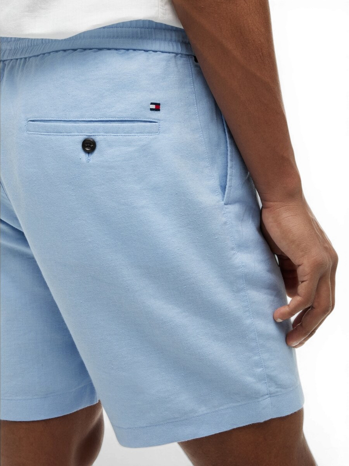 Licht blauwe linnen short Tommy Hilfiger 