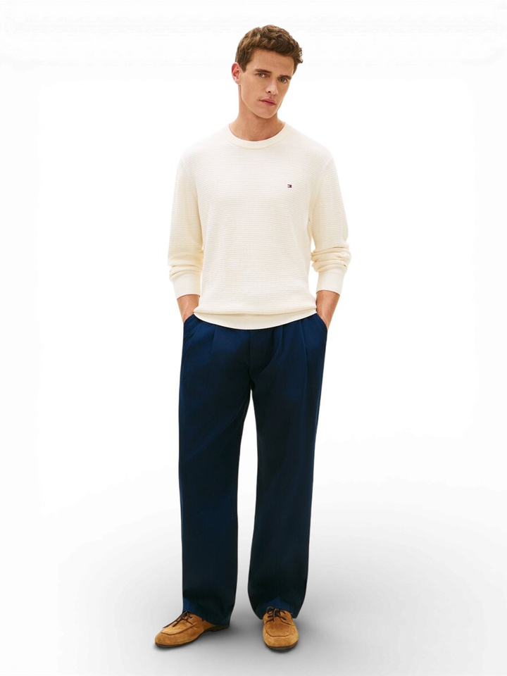 Ecru trui met wafelstructuur Tommy 
