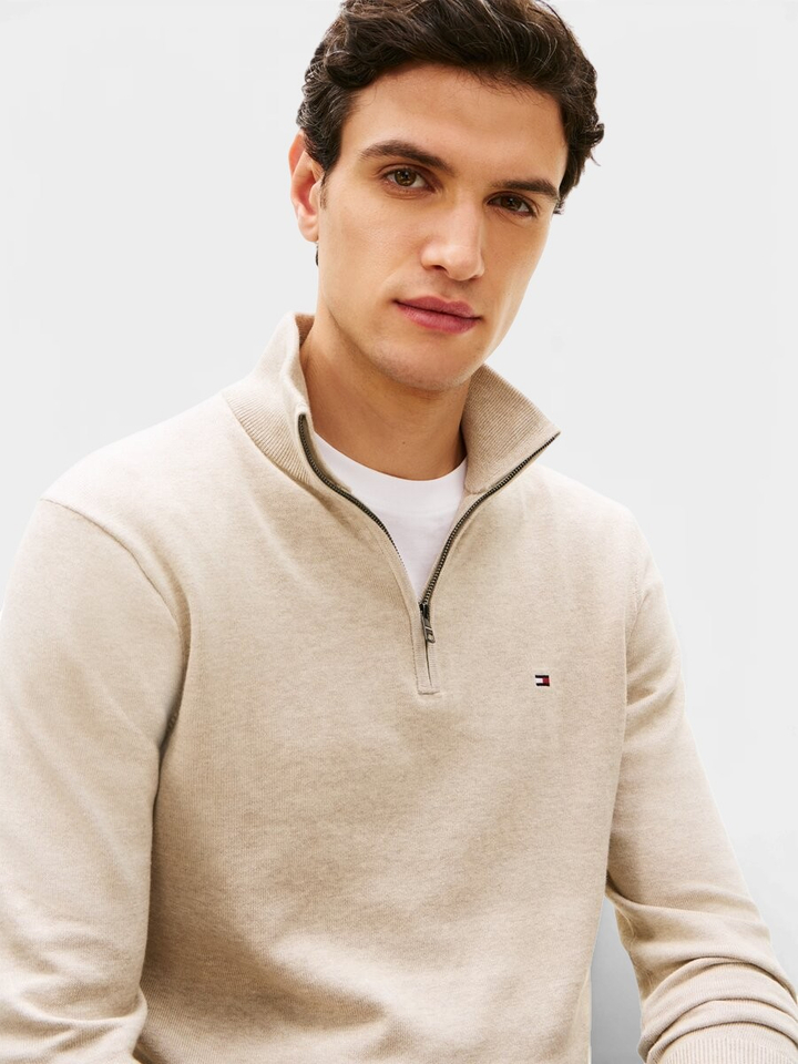 Beige trui met ritssluiting Tommy